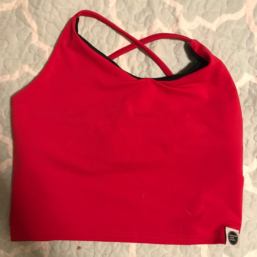 Cross back crop top by Greater Than Sports